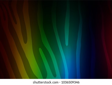 Dark Multicolor, Rainbow vector indian curved template. Creative illustration in blurred style with doodles and Zen tangles. The textured pattern can be used for website.
