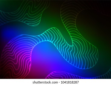 Dark Multicolor, Rainbow vector indian curved template. Decorative shining illustration with doodles on abstract template. Brand-new style for your business design.