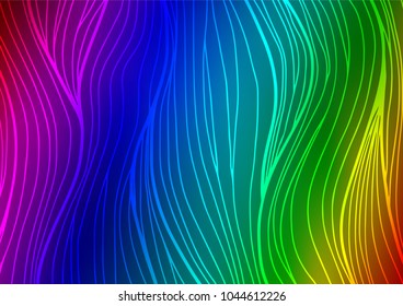Dark Multicolor, Rainbow vector indian curved pattern. Geometric doodle illustration in Origami style with gradient. The pattern can be used for wallpapers and coloring books.