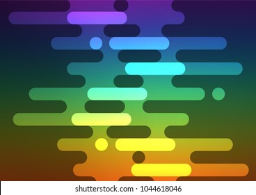 Dark Multicolor, Rainbow vector indian curved background. Brand-new colored illustration in blurry style with doodles. Hand painted design for web, wrapping, wallpaper.