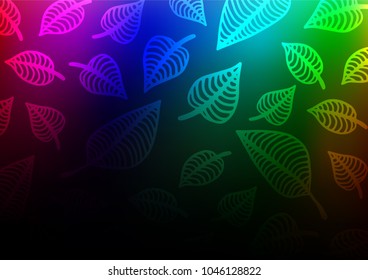 Dark Multicolor, Rainbow vector indian curved template. A vague abstract illustration with doodles in Indian style. A completely new template for your business design.