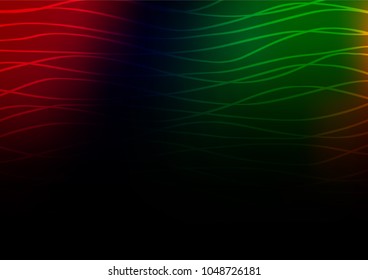 Dark Multicolor, Rainbow vector indian curved background. Blurred decorative design in Indian style with lines. The elegant pattern can be used as a part of a brand book.