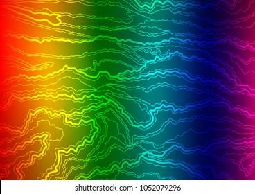 Dark Multicolor, Rainbow vector indian curved texture. Decorative shining illustration with doodles on abstract template. Hand painted design for web, leaflet, textile.
