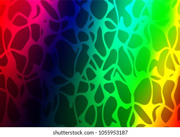 Dark Multicolor, Rainbow vector indian curved pattern. Colorful abstract illustration with lines in Asian style. The pattern can be used for coloring books and pages for kids.