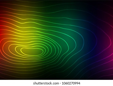 Dark Multicolor, Rainbow vector indian curved background. Decorative shining illustration with doodles on abstract template. The textured pattern can be used for website.
