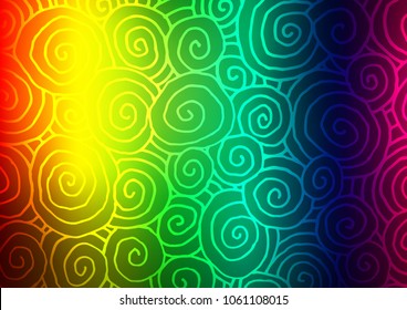 Dark Multicolor, Rainbow vector indian curved texture. Geometric doodle illustration in Origami style with gradient. Brand-new style for your business design.