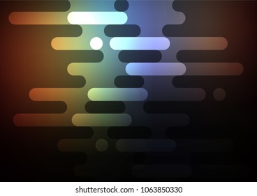 Dark Multicolor, Rainbow vector indian curved background. Blurred decorative design in Indian style with Zen tangles. The completely new template can be used for your brand book.