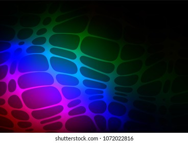 Dark Multicolor, Rainbow vector indian curved background. Decorative shining illustration with doodles on abstract template. The pattern can be used for wallpapers and coloring books.