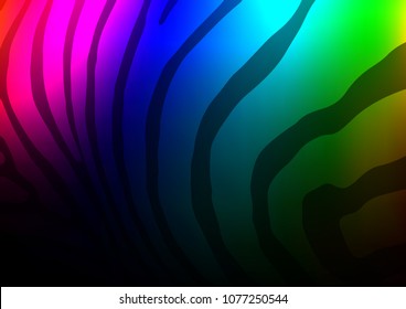 Dark Multicolor, Rainbow vector indian curved background. Colorful illustration in abstract style with doodles and Zen tangles. Hand painted design for web, leaflet, textile.