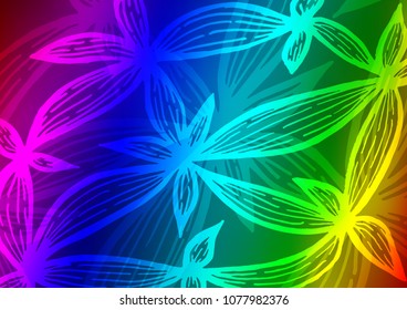 Dark Multicolor, Rainbow vector indian curved template. Glitter abstract illustration with doodles and Zen tangles. A completely new template for your business design.