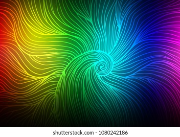 Dark Multicolor, Rainbow vector indian curved texture. Creative illustration in blurred style with doodles and Zen tangles. The pattern can be used for wallpapers and coloring books.