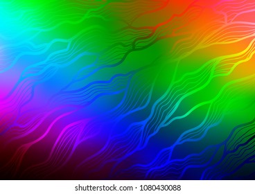 Dark Multicolor, Rainbow vector indian curved template. Blurred decorative design in Indian style with Zen tangles. Brand-new style for your business design.