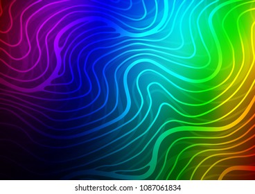 Dark Multicolor, Rainbow vector indian curved background. Decorative shining illustration with doodles on abstract template. The completely new template can be used for your brand book.