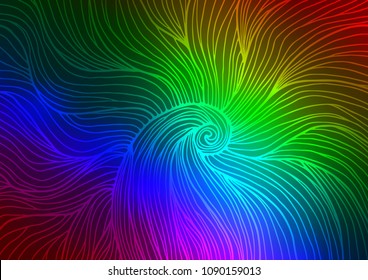 Dark Multicolor, Rainbow vector indian curved pattern. Brand-new colored illustration in blurry style with doodles. The elegant pattern can be used as a part of a brand book.