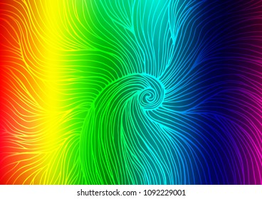 Dark Multicolor, Rainbow vector indian curved pattern. Sketchy hand drawn doodles on blurred background. A completely new template for your business design.