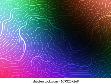 Dark Multicolor, Rainbow vector indian curved background. Glitter abstract illustration with doodles and Zen tangles. The best blurred design for your business.