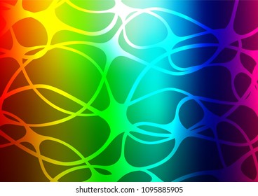 Dark Multicolor, Rainbow vector indian curved texture. A vague abstract illustration with doodles in Indian style. Hand painted design for web, wrapping, wallpaper.