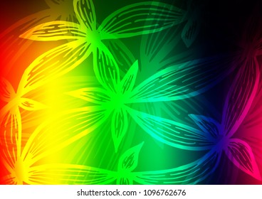 Dark Multicolor, Rainbow vector indian curved pattern. A vague abstract illustration with doodles in Indian style. The best blurred design for your business.