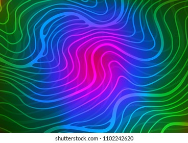 Dark Multicolor, Rainbow vector indian curved template. Blurred decorative design in Indian style with Zen tangles. The elegant pattern can be used as a part of a brand book.