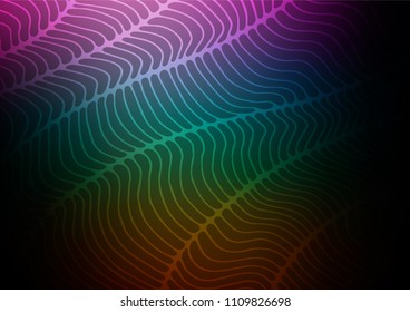 Dark Multicolor, Rainbow vector indian curved background. Geometric doodle illustration in Origami style with gradient. The pattern can be used for wallpapers and coloring books.