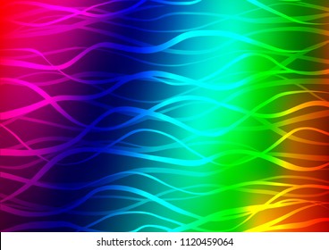 Dark Multicolor, Rainbow vector indian curved pattern. An elegant bright illustration with lines in Natural style. The pattern can be used for heads of websites and designs.