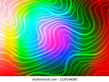 Dark Multicolor, Rainbow vector indian curved texture. Brand-new colored illustration in blurry style with doodles. The pattern can be used for wallpapers and coloring books.
