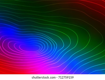 Dark Multicolor, Rainbow vector indian curved pattern. Colorful illustration in abstract style with doodles. A completely new template for your business design.