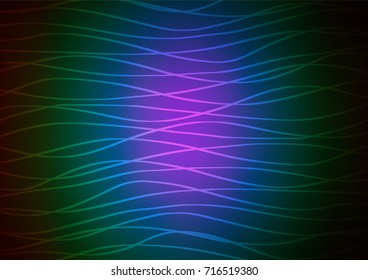 Dark Multicolor, Rainbow vector indian curved pattern. Sketchy hand drawn doodles on blurred background. The best blurred design for your business.