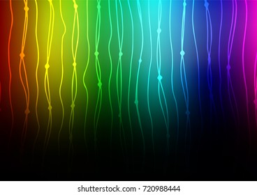 Dark Multicolor, Rainbow vector indian curved background. Ethnic elegant natural pattern with gradient. Brand-new design for your business.