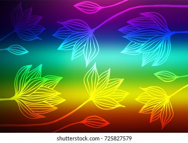 Dark Multicolor, Rainbow vector indian curved background. A completely new color illustration in doodle style. The textured pattern can be used for website.