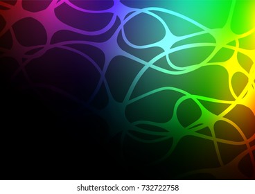 Dark Multicolor, Rainbow vector indian curved template. Sketchy hand drawn doodles on blurred background. The template can be used as a background for cell phones.