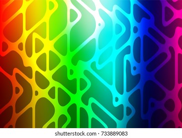 Dark Multicolor, Rainbow vector indian curved texture. Geometric doodle illustration in Origami style with gradient. The template can be used as a background for cell phones.