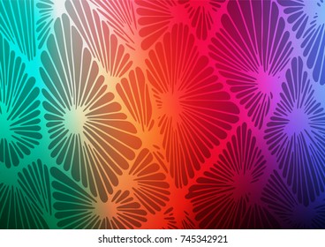 Dark Multicolor, Rainbow vector indian curved texture. Geometric doodle illustration in Origami style with gradient. The template can be used as a background for cell phones.