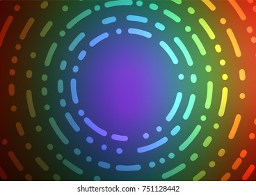 Dark Multicolor, Rainbow vector indian curved template. Colorful abstract illustration with lines in Asian style. The best blurred design for your business.