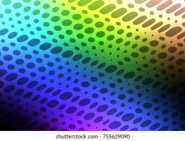 Dark Multicolor, Rainbow vector indian curved background. Shining colored illustration with doodles in Zen tangle style. The textured pattern can be used for website.