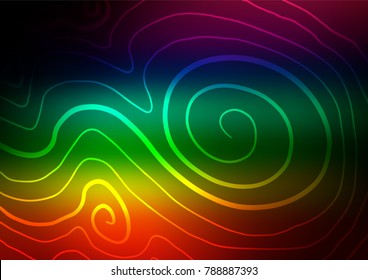 Dark Multicolor, Rainbow vector indian curved texture. Colorful illustration in abstract style with doodles and Zen tangles. The doodle design can be used for your web site.