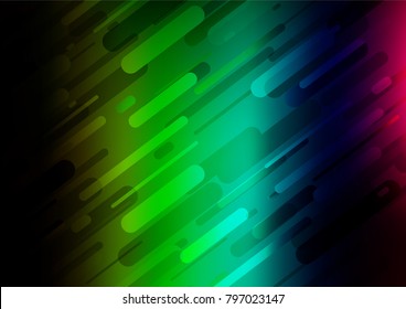 Dark Multicolor, Rainbow vector indian curved background. Doodles on blurred abstract background with gradient. The template can be used as a background for cell phones.
