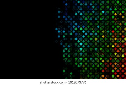Dark Multicolor, Rainbow vector  layout with circle shapes. Abstract illustration with colored bubbles in nature style. Pattern can be used as texture of water, rain drops.