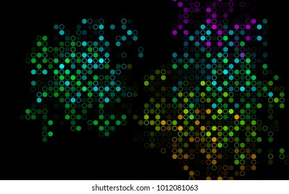 Dark Multicolor, Rainbow vector  layout with circle shapes. Modern abstract illustration with colorful water drops. The pattern can be used for aqua ad, booklets.