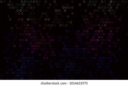 Dark Multicolor, Rainbow vector  layout with circle shapes. Illustration with set of shining colorful abstract circles. New design for ad, poster, banner of your website.