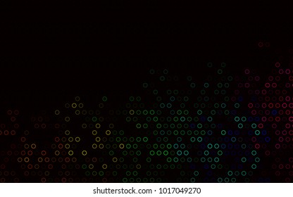 Dark Multicolor, Rainbow vector  layout with circle shapes. Glitter abstract illustration with blurred drops of rain. Beautiful design for your business natural advert.