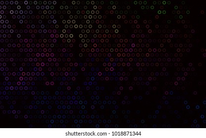 Dark Multicolor, Rainbow vector  layout with circle shapes. Modern abstract illustration with colorful water drops. The pattern can be used for aqua ad, booklets.