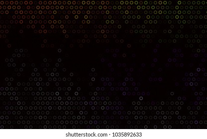 Dark Multicolor, Rainbow vector  layout with circle shapes. Glitter abstract illustration with blurred drops of rain. Beautiful design for your business natural advert.