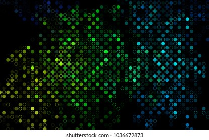 Dark Multicolor, Rainbow vector  layout with circle shapes. Glitter abstract illustration with blurred drops of rain. Completely new template for your brand book.