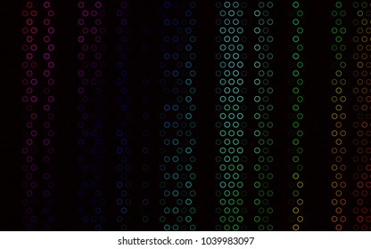 Dark Multicolor, Rainbow vector  layout with circle shapes. Beautiful colored illustration with blurred circles in nature style. New design for ad, poster, banner of your website.