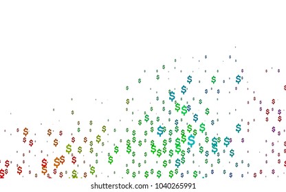 Dark Multicolor, Rainbow vector layout with banking symbols. Shining colored illustration with dollar signs, USD. Template can be used as a background for ads of markets, loans.