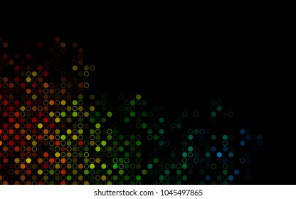 Dark Multicolor, Rainbow vector  layout with circle shapes. Abstract illustration with colored bubbles in nature style. Pattern can be used as texture of water, rain drops.