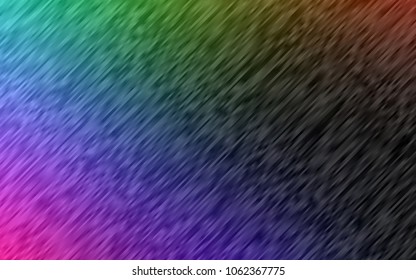 Dark Multicolor, Rainbow vector layout with flat lines. Decorative shining illustration with lines on abstract template. The pattern can be used as ads, poster, banner for commercial.