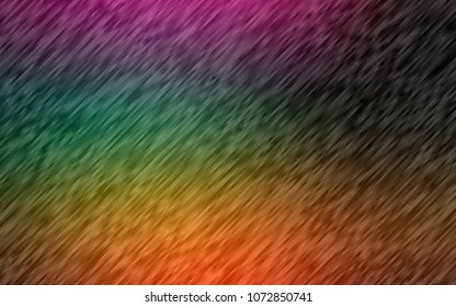 Dark Multicolor, Rainbow vector layout with flat lines. Decorative shining illustration with lines on abstract template. The template can be used as a background.