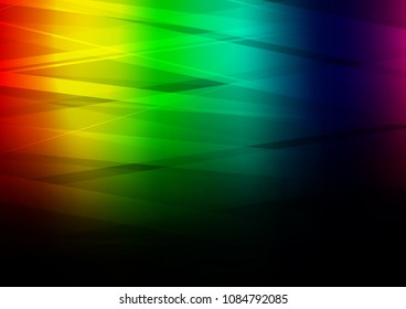 Dark Multicolor, Rainbow vector layout with flat lines. Shining colored illustration with narrow lines. The pattern can be used for busines ad, booklets, leaflets